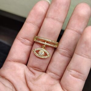Gold Eye Charm Ring